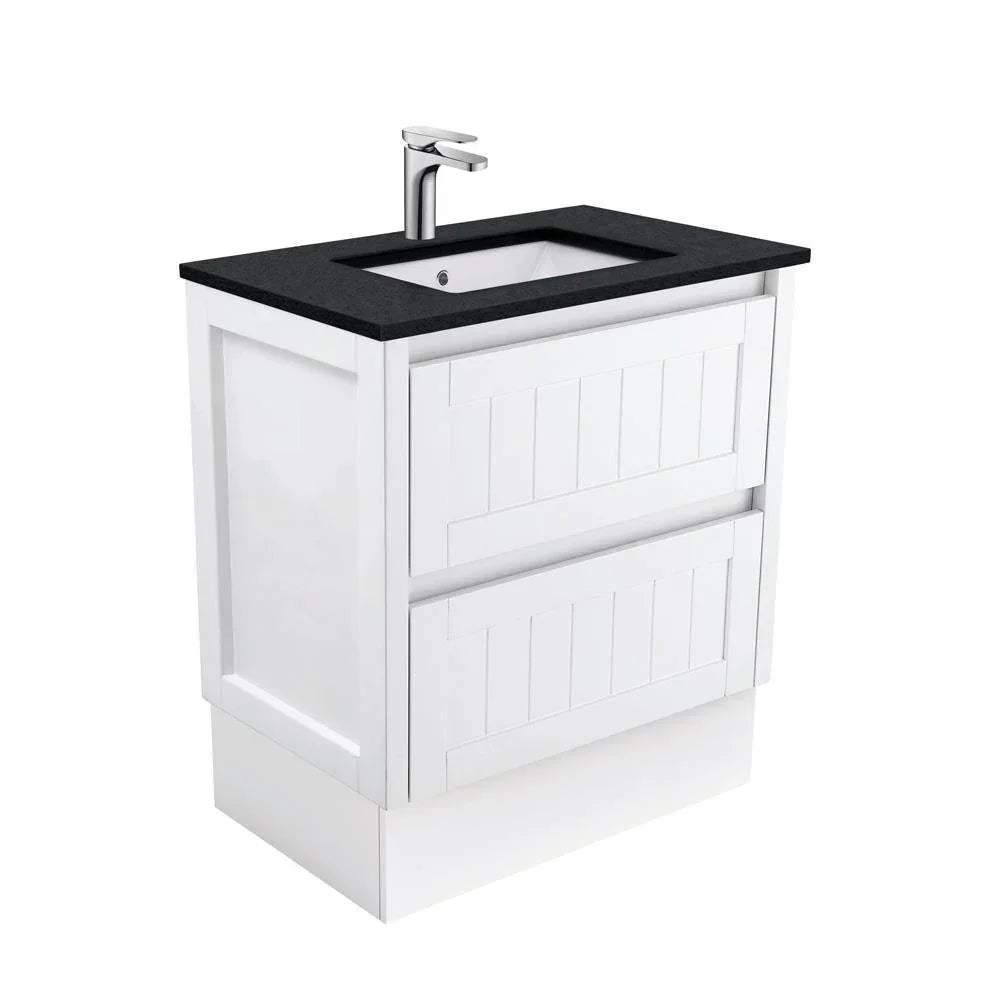 Fienza Hampton 750mm Vanity With Undermounted Stone Top - Ideal Bathroom CentreSB75TKFreestandingBlack Sparkle