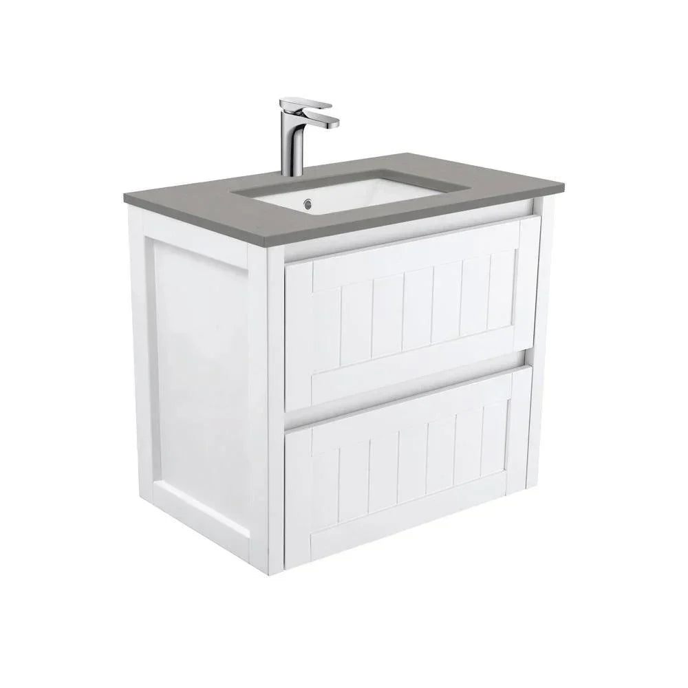 Fienza Hampton 750mm Vanity With Undermounted Stone Top - Ideal Bathroom CentreSD75TWall HungDove Grey