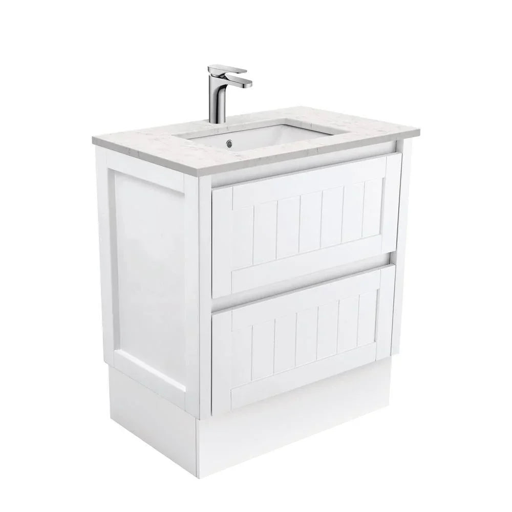Fienza Hampton 750mm Vanity With Undermounted Stone Top - Ideal Bathroom CentreSI75TKFreestandingBianco Marble