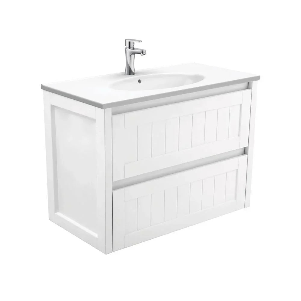 Fienza Hampton 900mm Vanity With Ceramic Top - Ideal Bathroom CentreROT90TWall Hung1 Tap HoleRotondo Ceramic Top