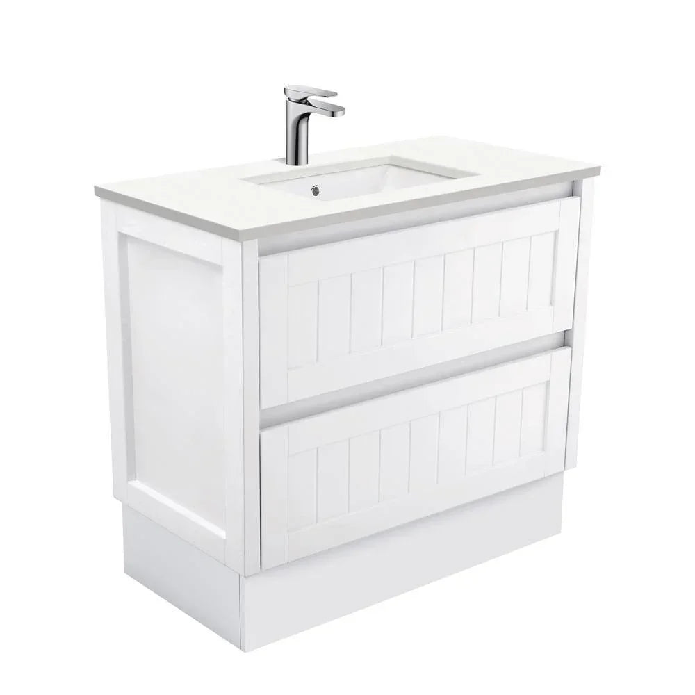 Fienza Hampton 900mm Vanity With Undermounted Stone Top - Ideal Bathroom CentreSC90TKFreestandingCrystal Pure