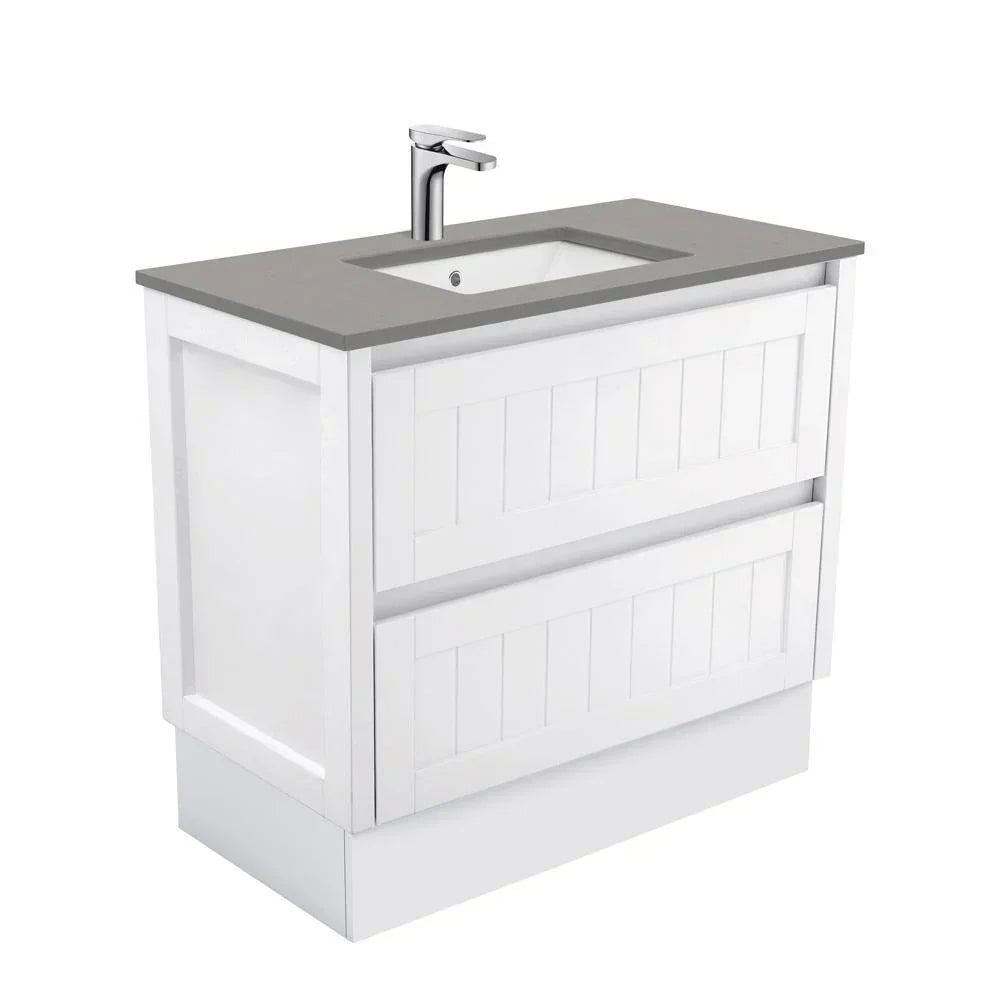 Fienza Hampton 900mm Vanity With Undermounted Stone Top - Ideal Bathroom CentreSD90TKFreestandingDove Grey