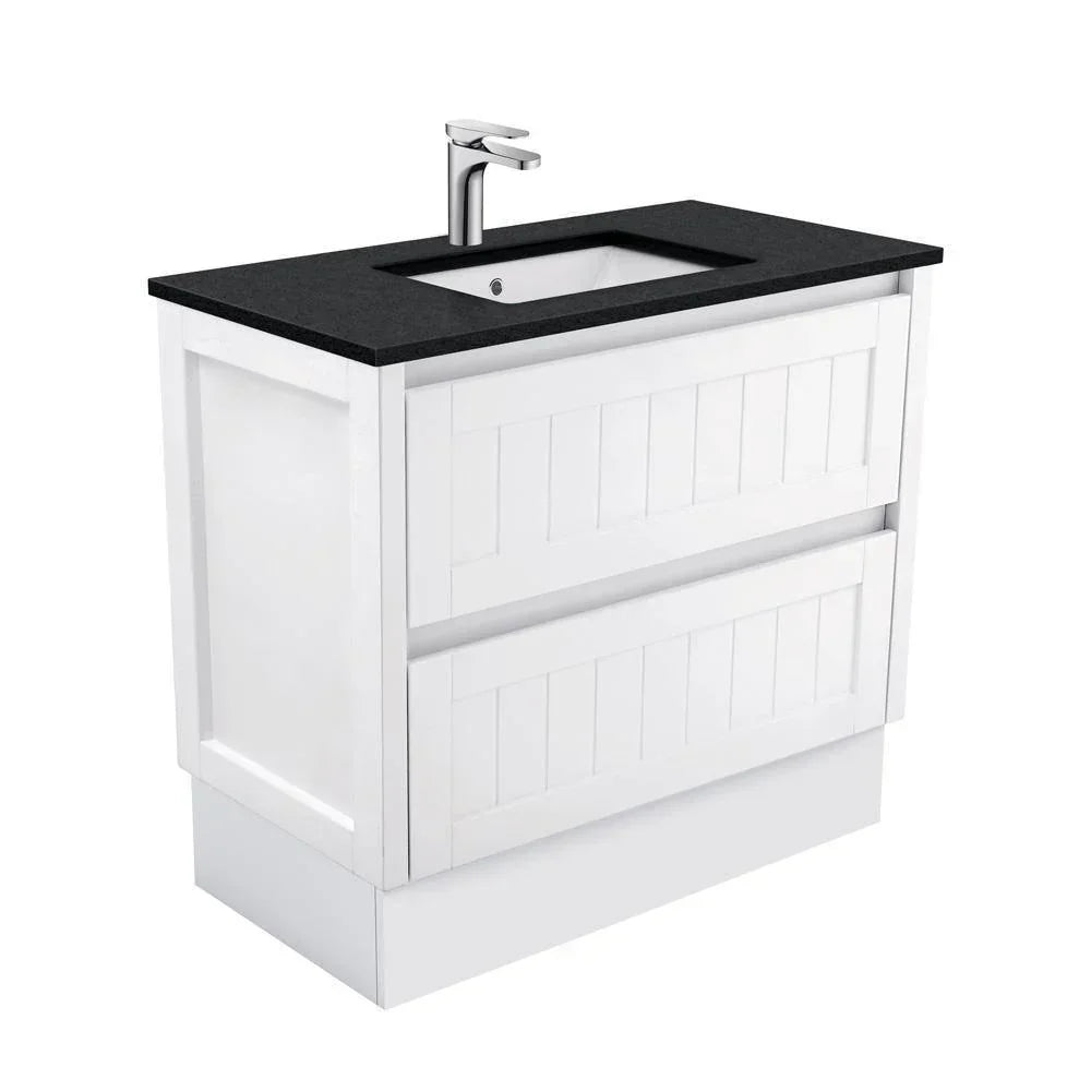 Fienza Hampton 900mm Vanity With Undermounted Stone Top - Ideal Bathroom CentreSB90TKFreestandingBlack Sparkle