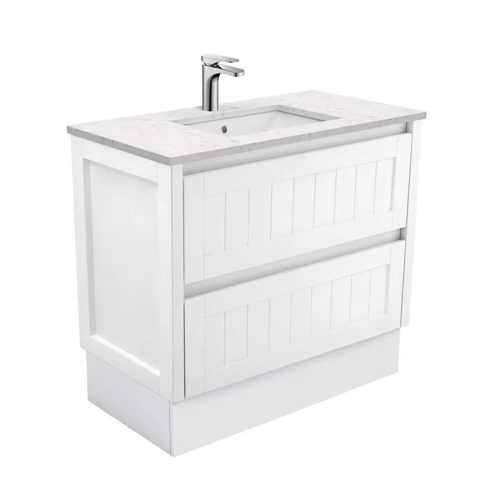 Fienza Hampton 900mm Vanity With Undermounted Stone Top - Ideal Bathroom CentreSI90TKFreestandingBianco Marble