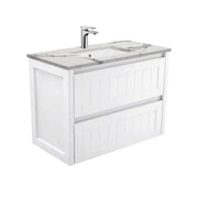 Fienza Hampton 900mm Vanity With Undermounted Stone Top - Ideal Bathroom CentreSM90TWall HungCalacatta Marble