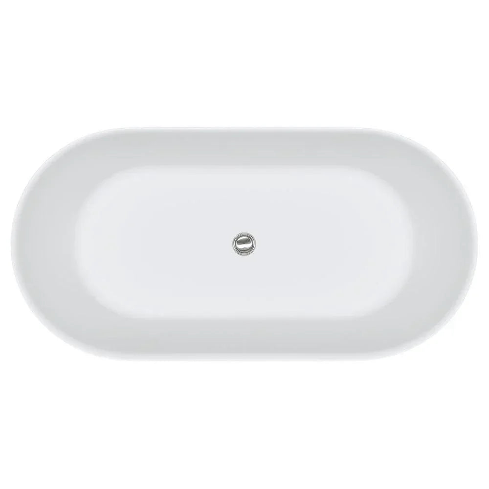 Fienza Kaya Slim Wall Matte White Stone Freestanding Bath - Ideal Bathroom CentreSS3501500mm