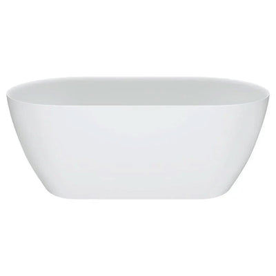 Fienza Kaya Slim Wall Matte White Stone Freestanding Bath