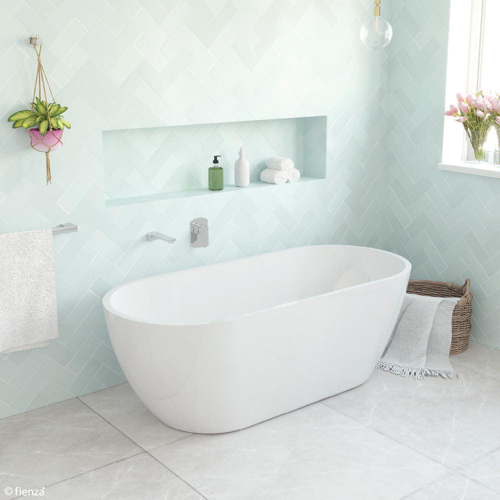 Fienza Koko 1500/1680 Matte White Freestanding Acrylic Bath - Ideal Bathroom CentreFR115721500mm