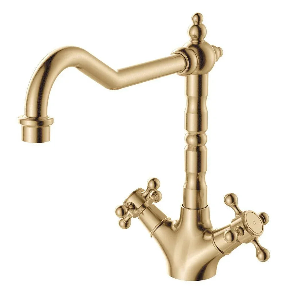 Fienza LILLIAN Shepherds Crook Sink Mixer - Ideal Bathroom Centre336106UBUrban Brass