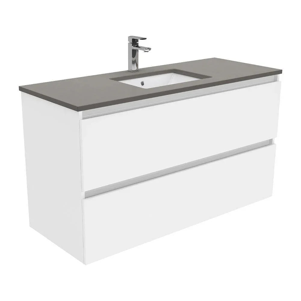 Fienza Quest 1200mm Vanity With Undermounted Stone Top - Ideal Bathroom CentreSD120QWall HungDove Grey