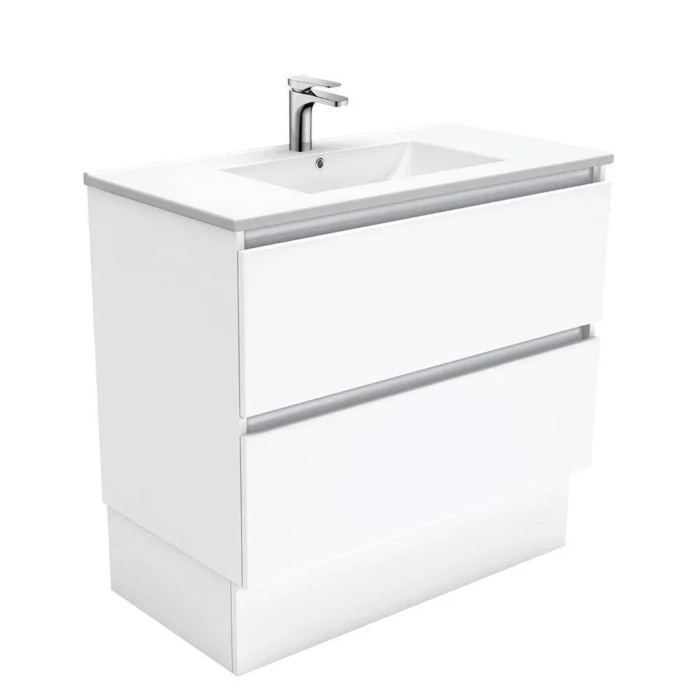 Fienza Quest 900mm Vanity With Ceramic Top - Ideal Bathroom CentreTCL90QKFreestanding1 Tap Hole