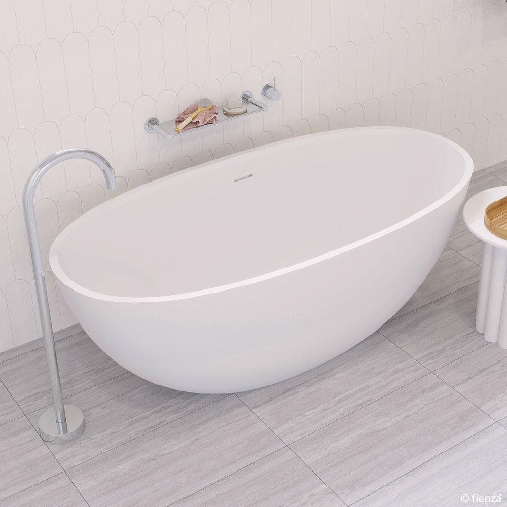 Fienza Sasso Matte White Stone Bath - Ideal Bathroom CentreST28-16501650mm