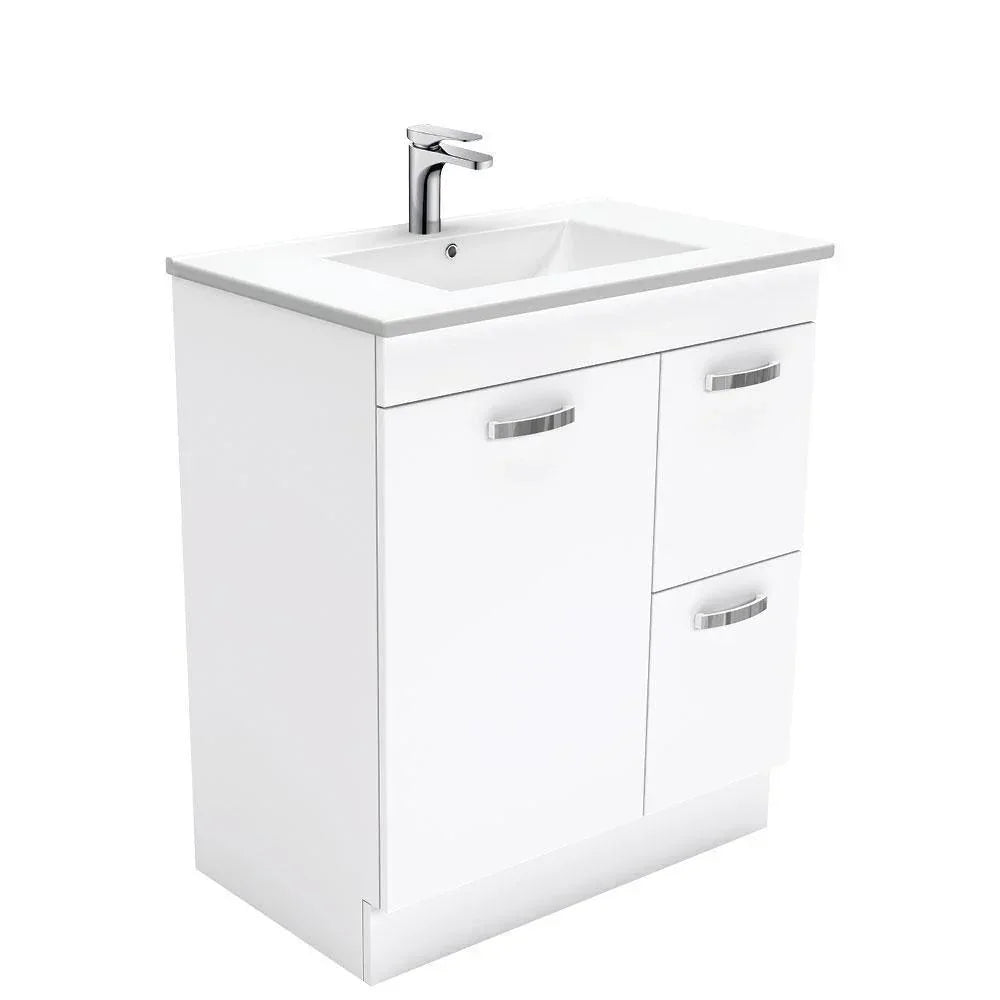 Fienza Unicab 750mm Vanity With Ceramic Top - Ideal Bathroom CentreTCL75NRKFreestanding on KickboardRight Hand Side