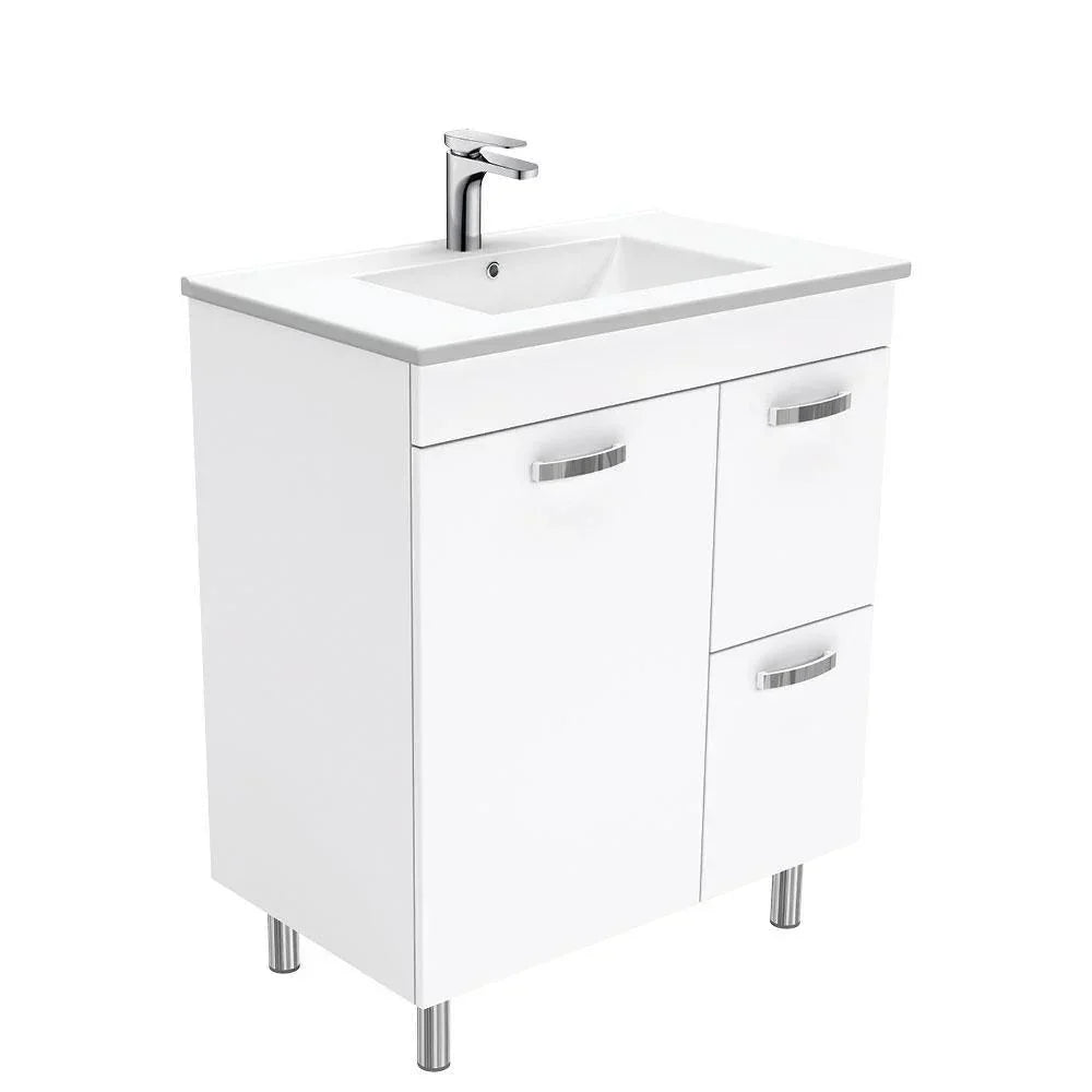 Fienza Unicab 750mm Vanity With Ceramic Top - Ideal Bathroom CentreTCL75NRLFreestanding On LegsRight Hand Side