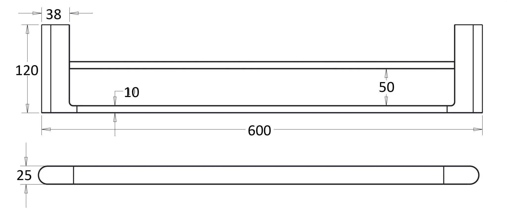 IKON Flores 600mm Double Towel Rail - Ideal Bathroom Centre55302-600BGBrushed Gold