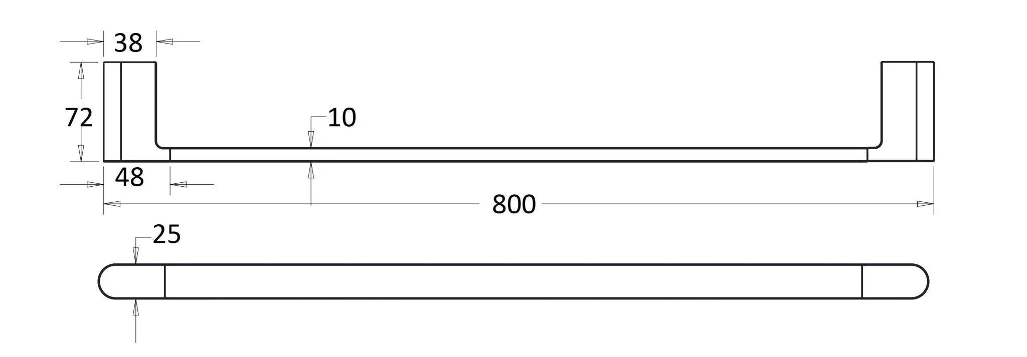 IKON Flores 800mm Single Towel Rail - Ideal Bathroom Centre55301-800BGBrushed Gold