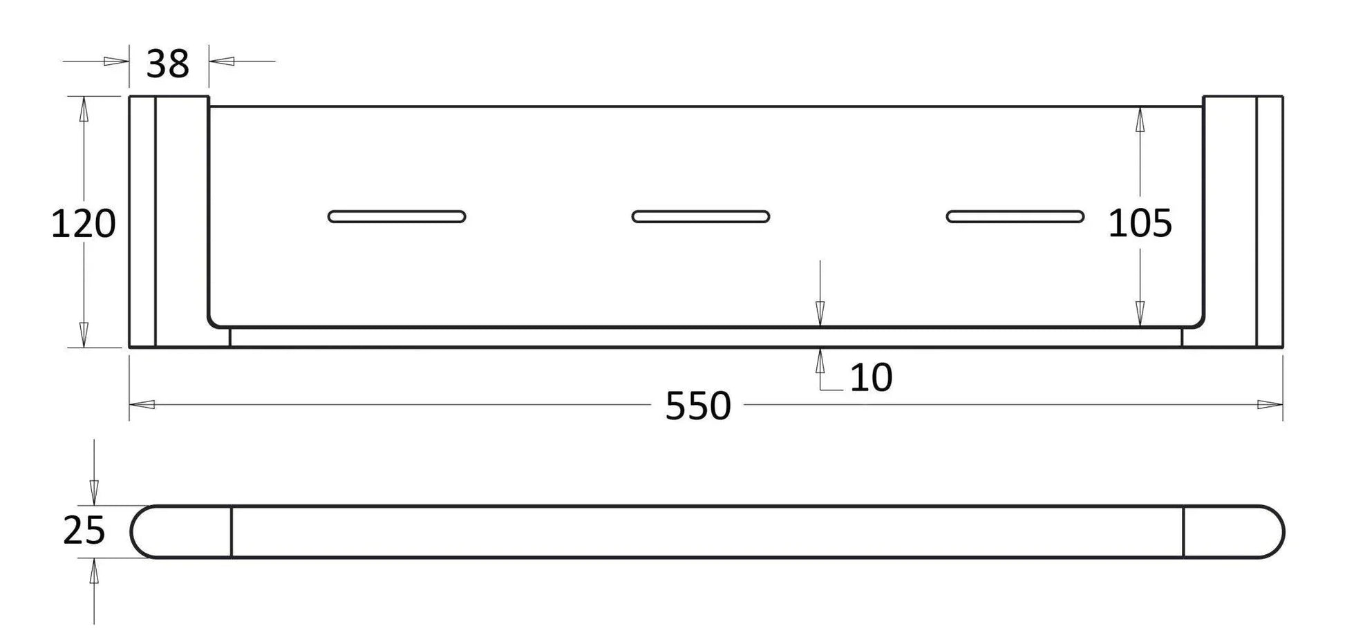 IKON Flores Metal Shelf - Ideal Bathroom Centre55309BGBrushed Gold