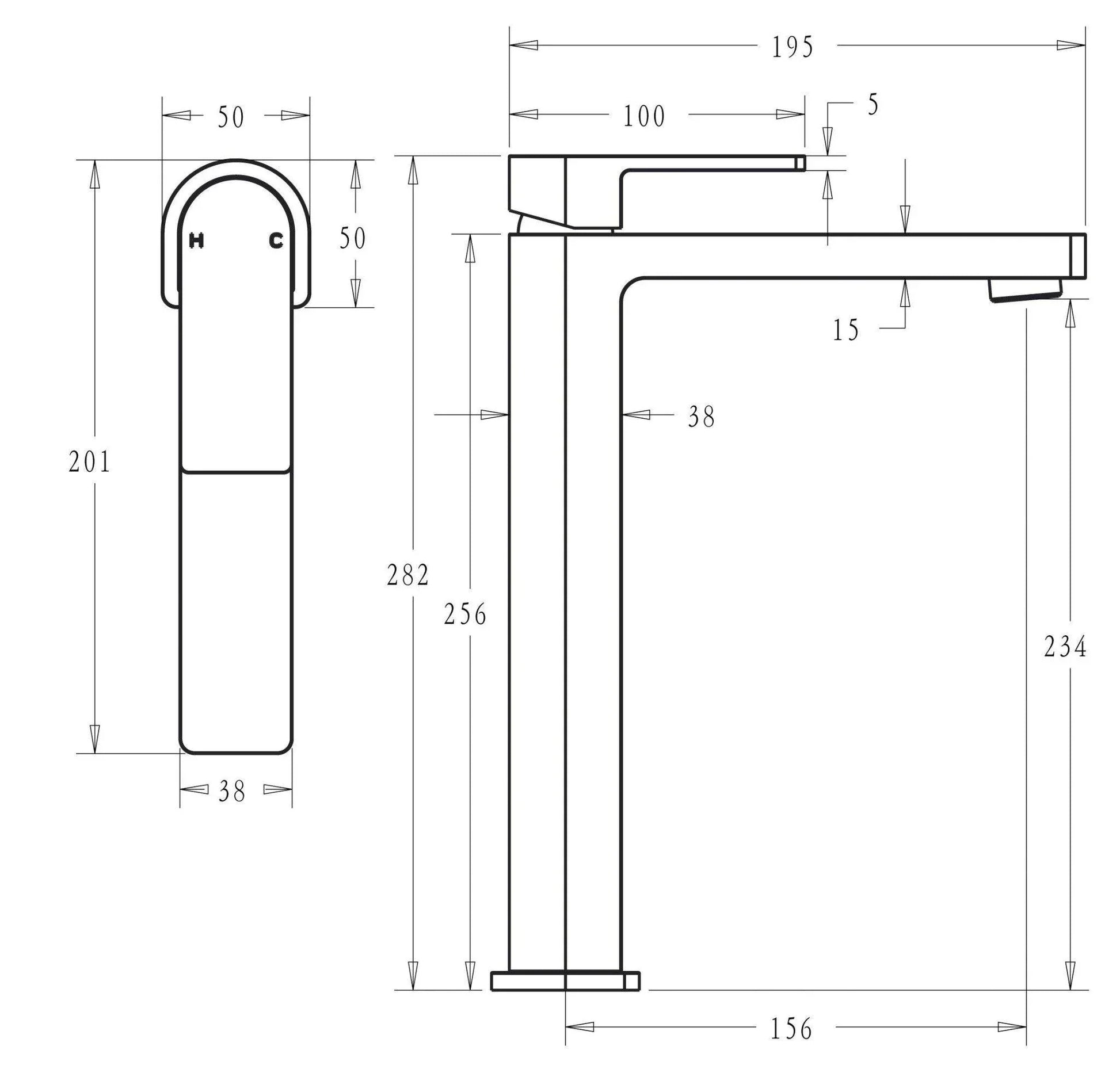 IKON Flores Vessel Basin Mixer - Ideal Bathroom CentreHYB135-202BGBrushed Gold