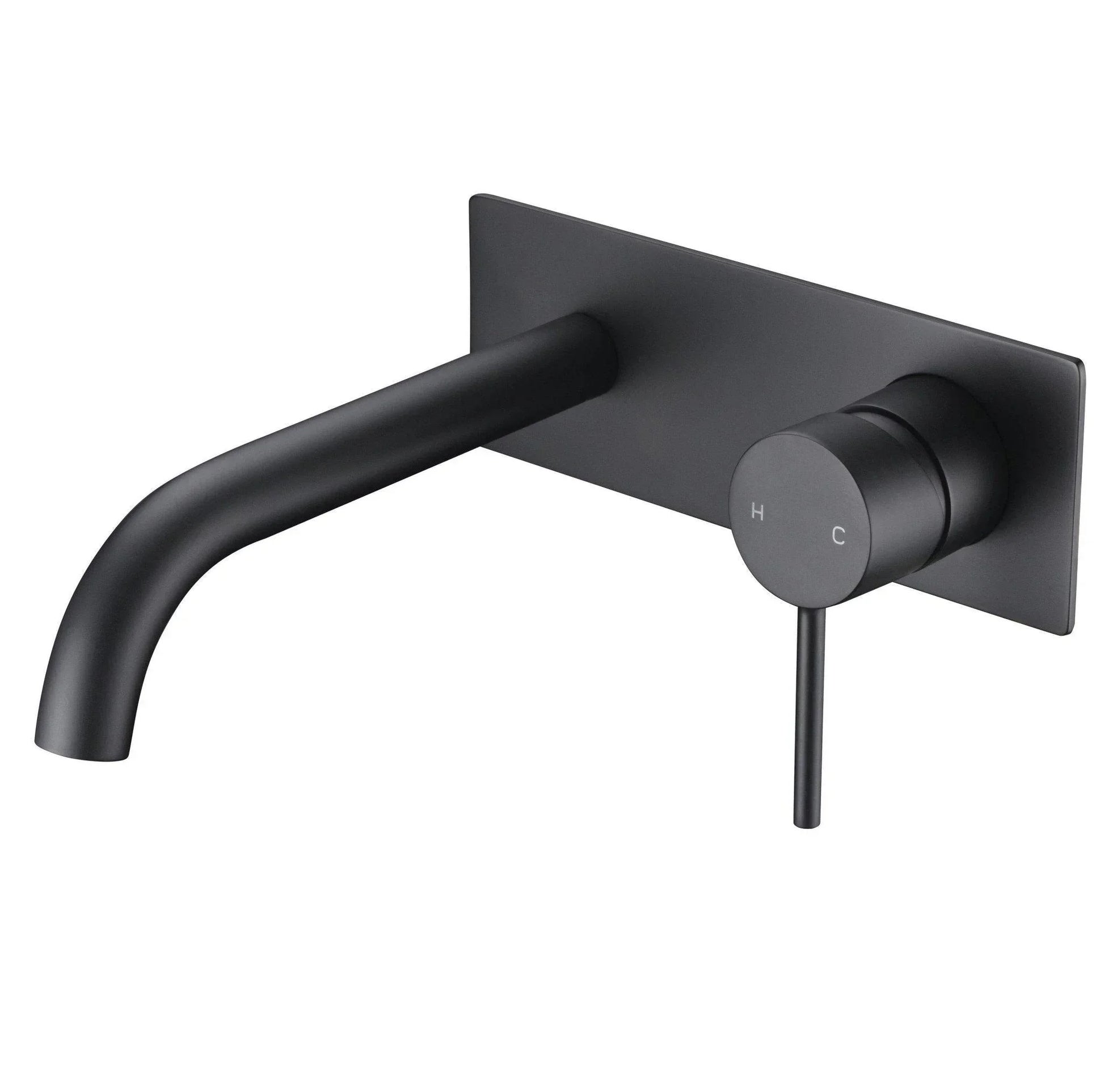 IKON Hali Wall Basin/ Bath Mixer Set With Curve Spout - Ideal Bathroom CentreHYB88-602MBMatte Black