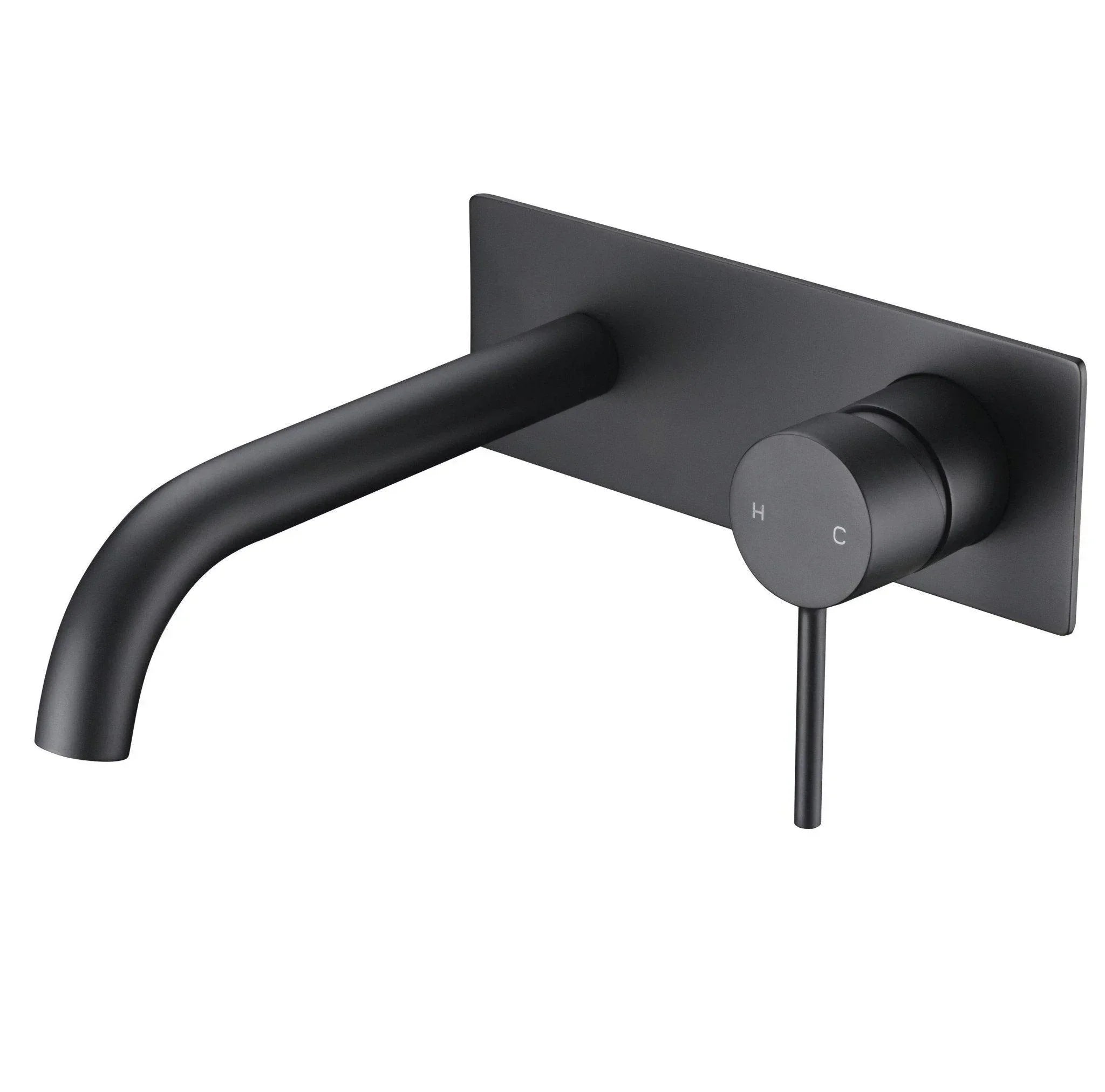 IKON Hali Wall Basin/ Bath Mixer Set With Curve Spout - Ideal Bathroom CentreHYB88-602MBMatte Black