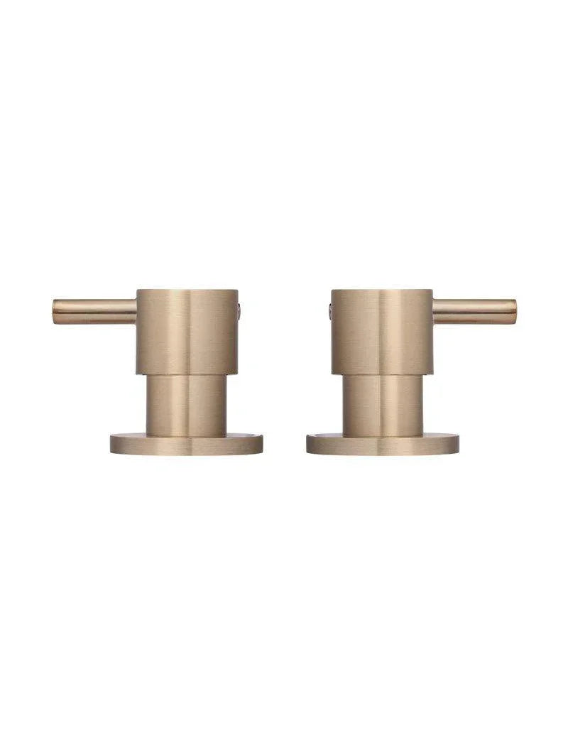 Meir Round Quarter-Turn Wall Taps - Ideal Bathroom CentreMW06-CHChampagne