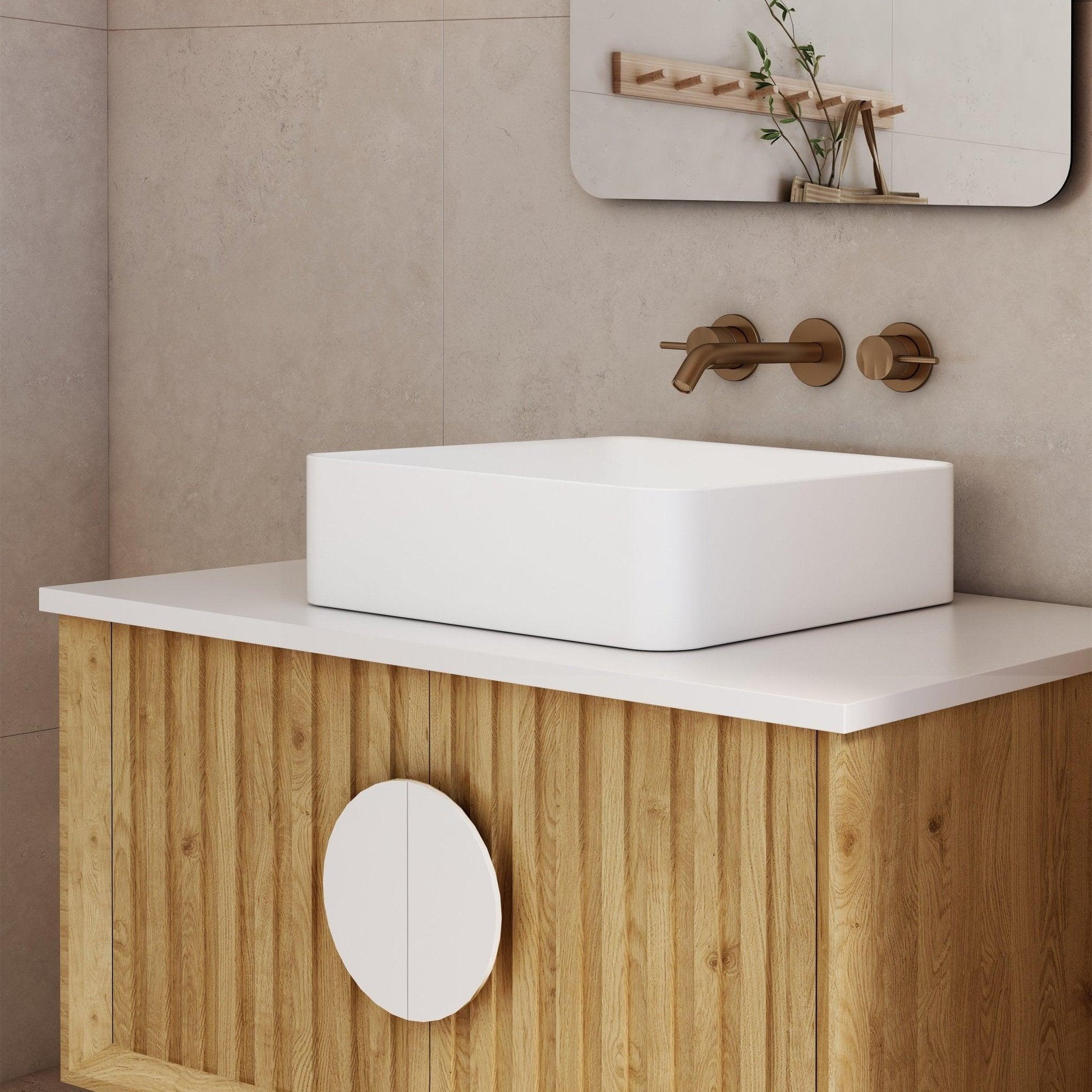 Milano Antonio Ceramic Above Counter Basin - Ideal Bathroom CentreAB3636Gloss White365x365x110mm