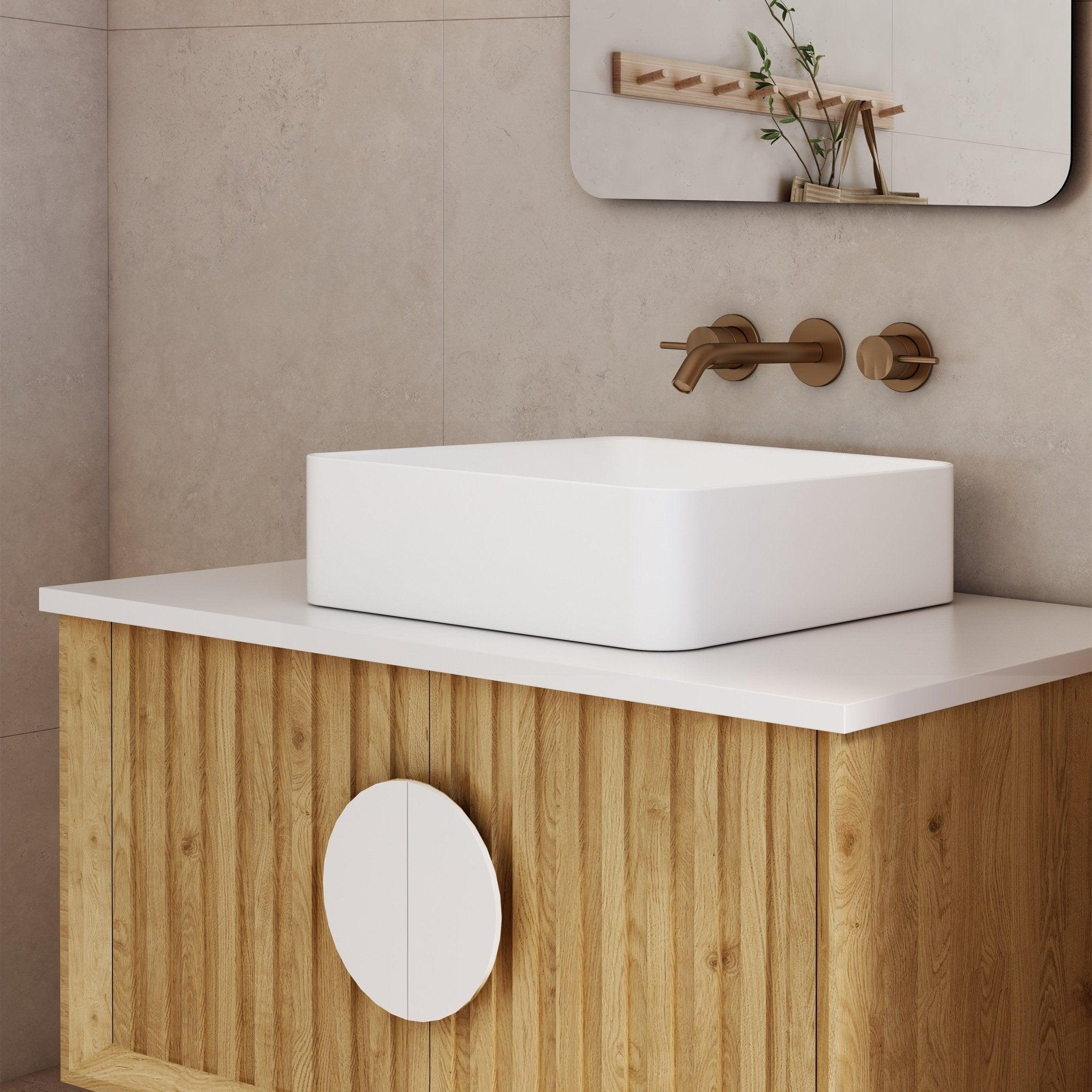 Milano Antonio Ceramic Above Counter Basin - Ideal Bathroom CentreAB3636Gloss White365x365x110mm