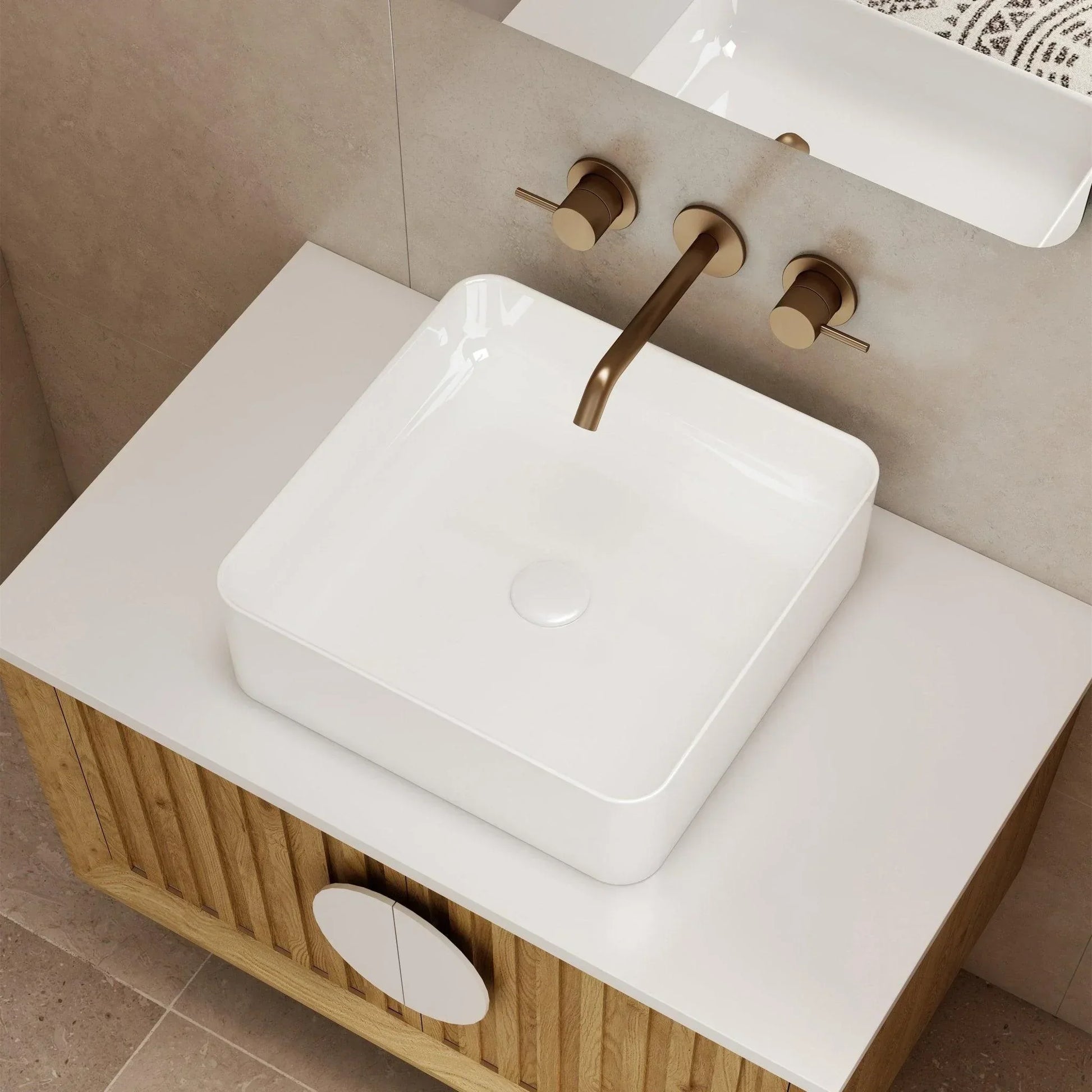 Milano Antonio Ceramic Above Counter Basin - Ideal Bathroom CentreAB3636Gloss White365x365x110mm
