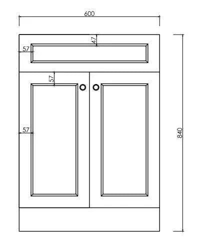 MILANO Federation 600mm Freestanding Vanity - Ideal Bathroom CentreFEDE603Ceramic Top