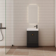 Milano Ferderation 460mm Small Space Vanity - Ideal Bathroom CentreFEDE4625FSR-MBMatte BlackFreestandingRight Hand Hinge