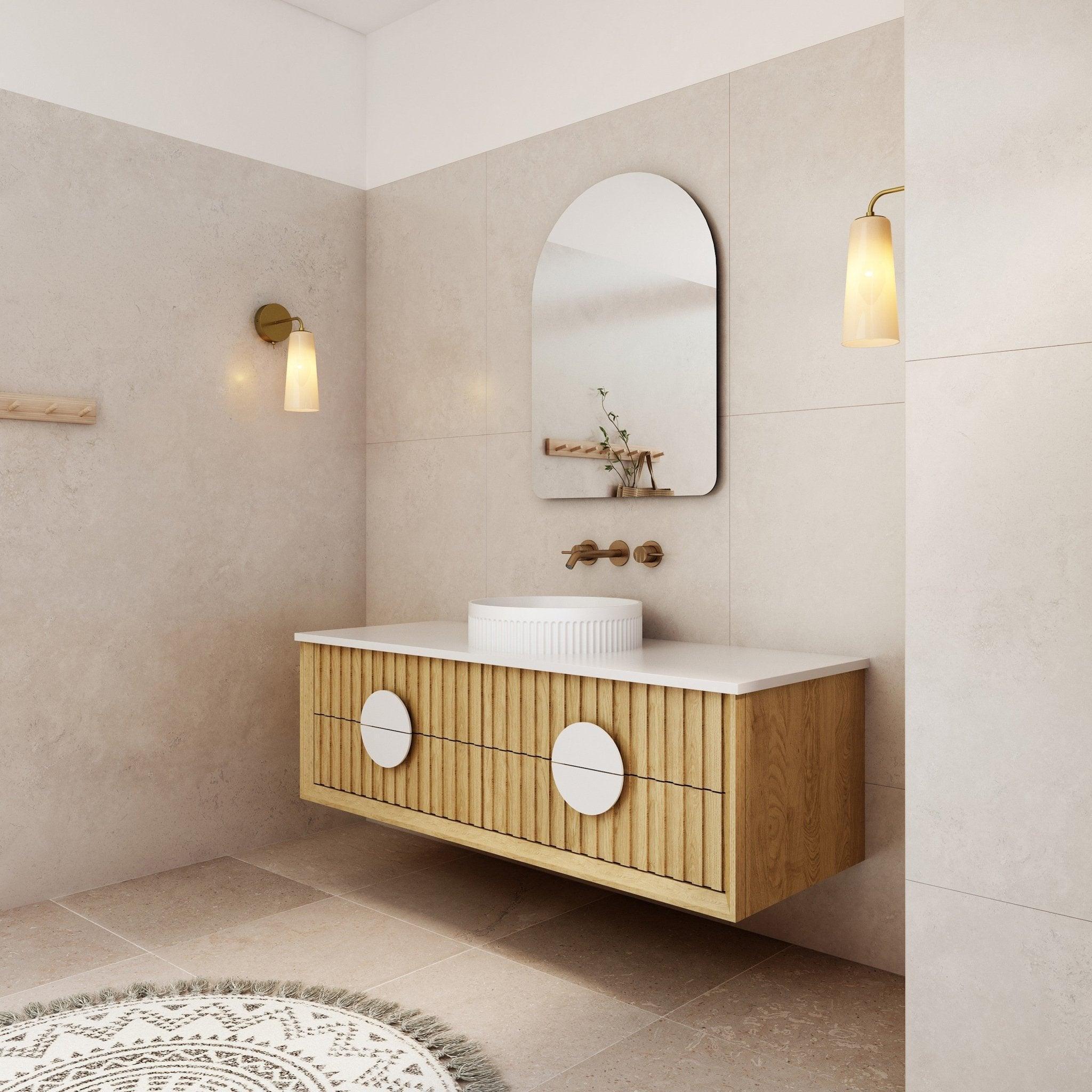 Milano Flow All-Drawer Wall Hung Vanity Natural Oak - Ideal Bathroom CentreFL1200N-ALLDRAWER1200mmCentre Bowl