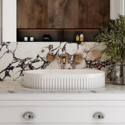 Milano Flow Pill Fluted Ceramic Above Counter Basin - Ideal Bathroom CentreFLUTE5836Gloss White