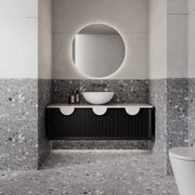 Milano Flow Wall Hung Vanity Black Oak - Ideal Bathroom CentreFL900B900mmCentre Bowl