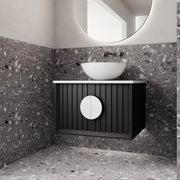Milano Flow Wall Hung Vanity Black Oak - Ideal Bathroom CentreFL600B600mmCentre Bowl