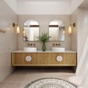 Milano Flow Wall Hung Vanity Natural Oak - Ideal Bathroom CentreFL1800N1800mmDouble Bowl