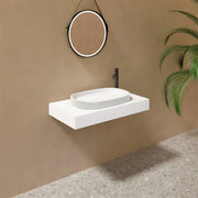 Milano Flute Pill 550mm Solid Surface Basin - Ideal Bathroom CentreVG5536