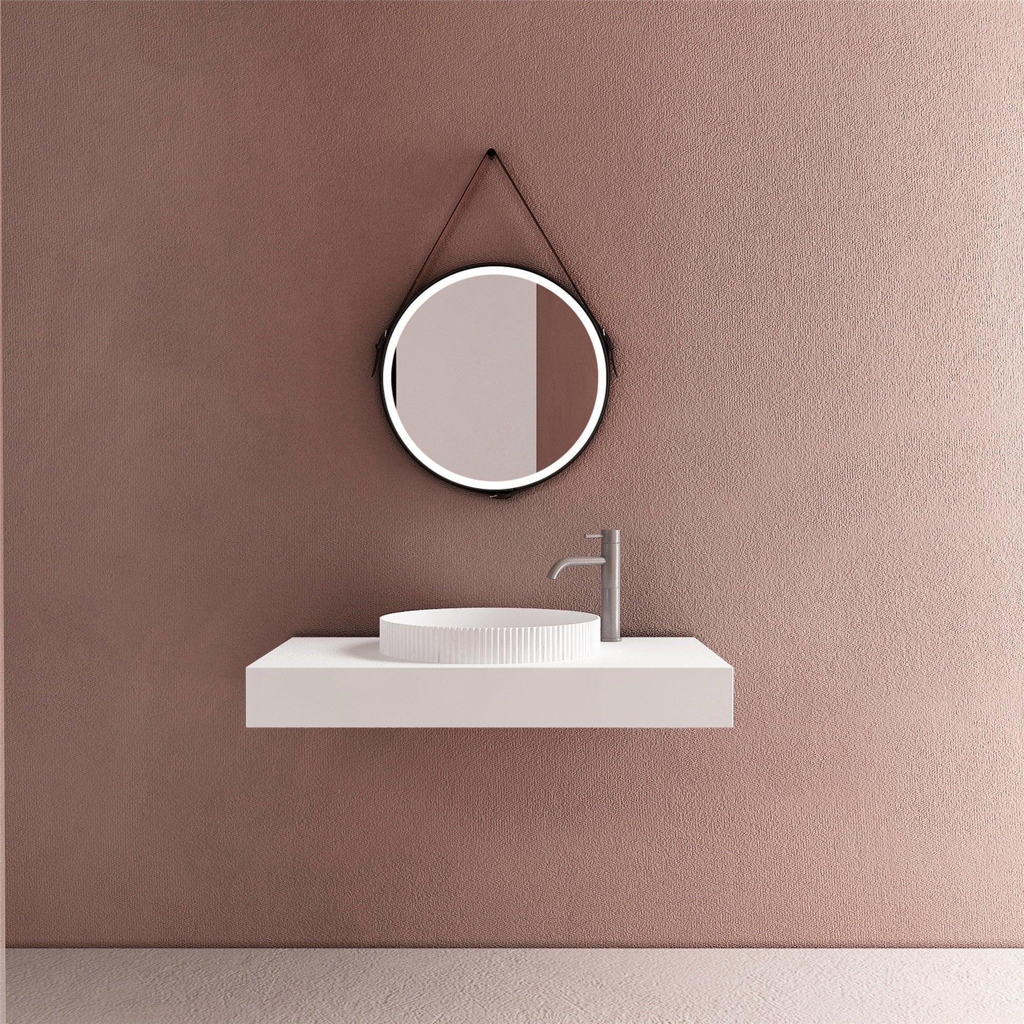 Milano Flute Round 400mm Solid Surface Basin - Ideal Bathroom CentreVG4040