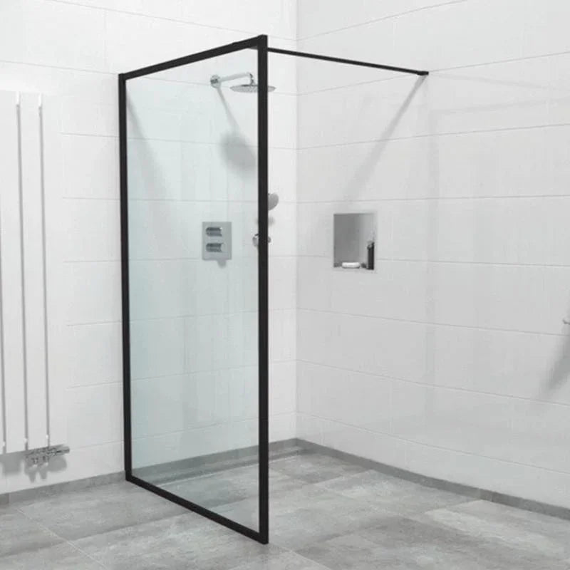 Milano Framed Fixed Panel Shower Screen Matte Black - Ideal Bathroom CentreNC001-900900mm