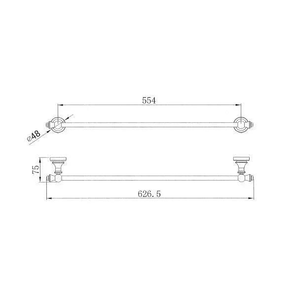 Milano Medoc 600mm Single Towel Rail - Ideal Bathroom CentreMED24BNBrushed Nickel