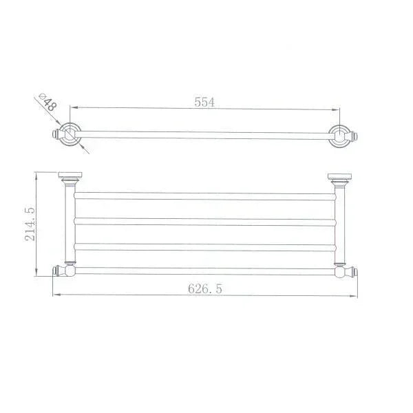 Milano Medoc 600mm Towel Rack - Ideal Bathroom CentreMED21BMBrushed Brass Bronze