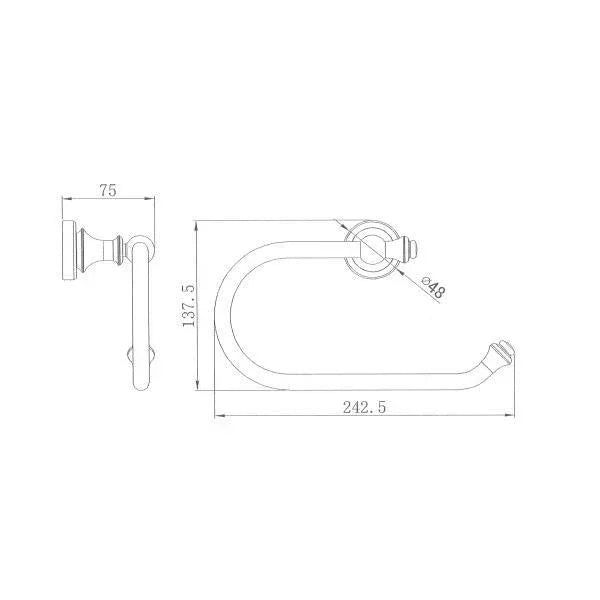 Milano Medoc Hand Towel Holder - Ideal Bathroom CentreMED60BMBrushed Brass Bronze