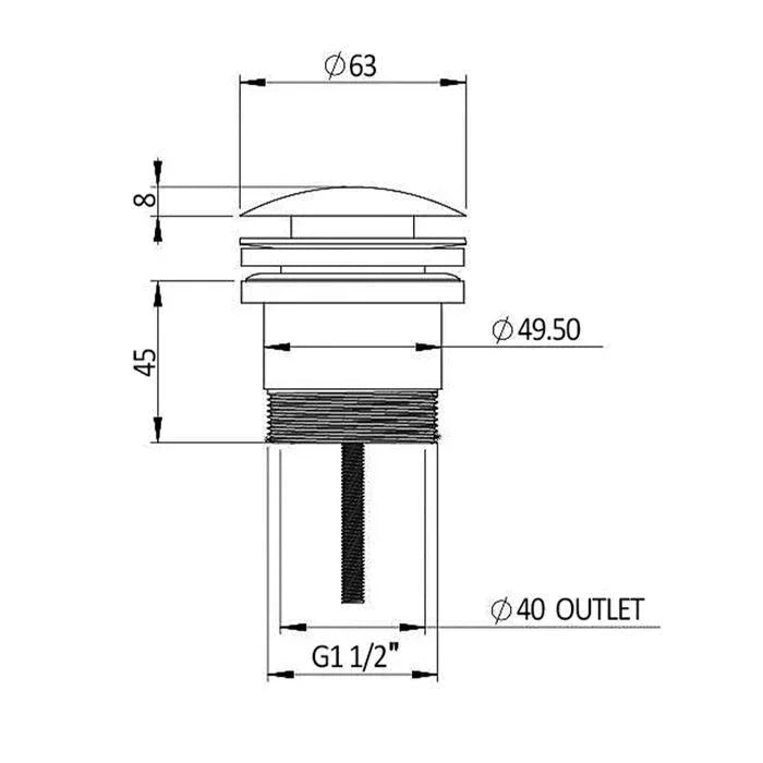 Milano Mushroom Universal Pop Up Waste - Ideal Bathroom CentreM43BGBrushed Gold