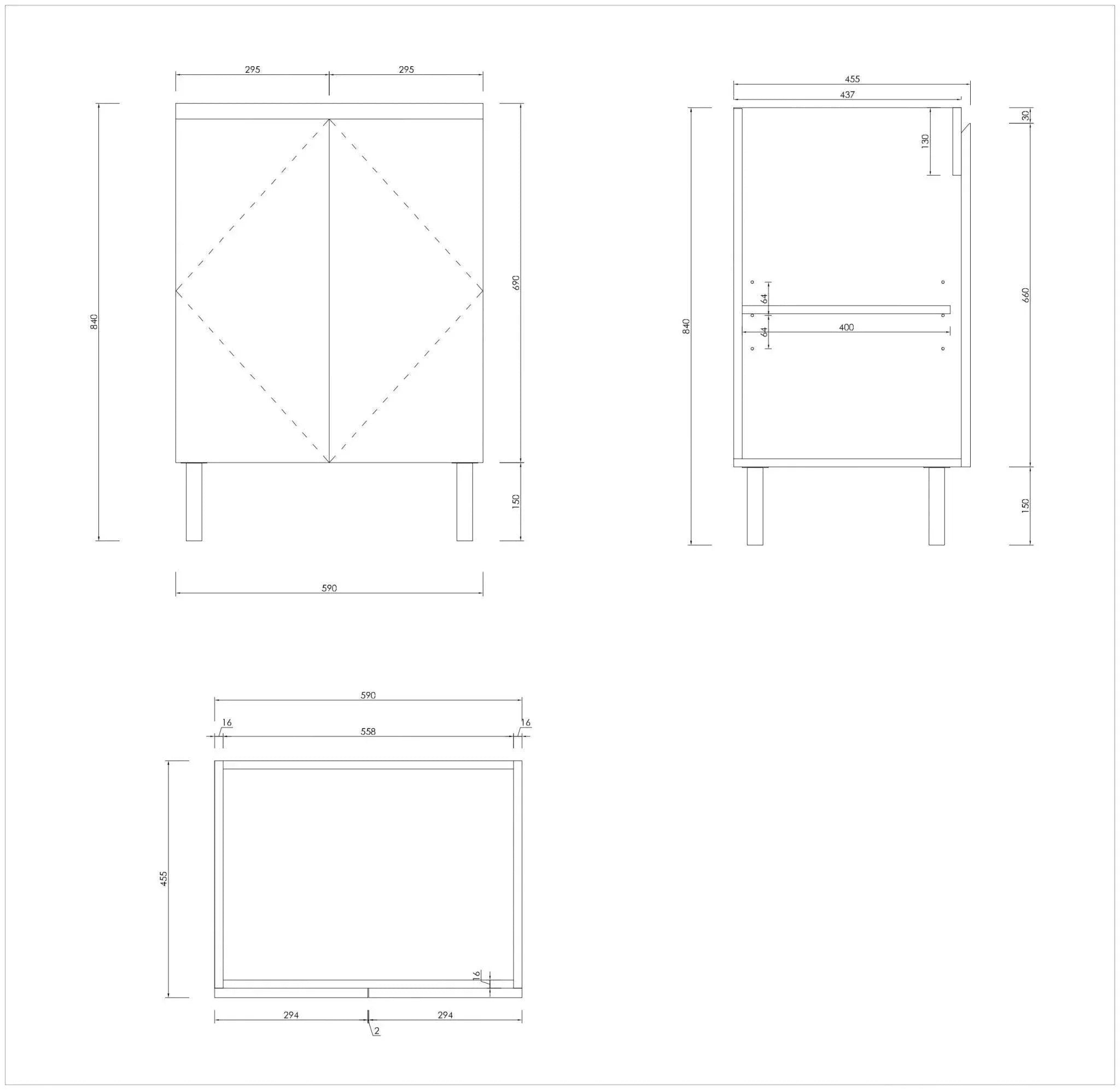 MILANO New Elegant 600mm Freestanding Vanity - Ideal Bathroom CentreEL-600WHSStone Top
