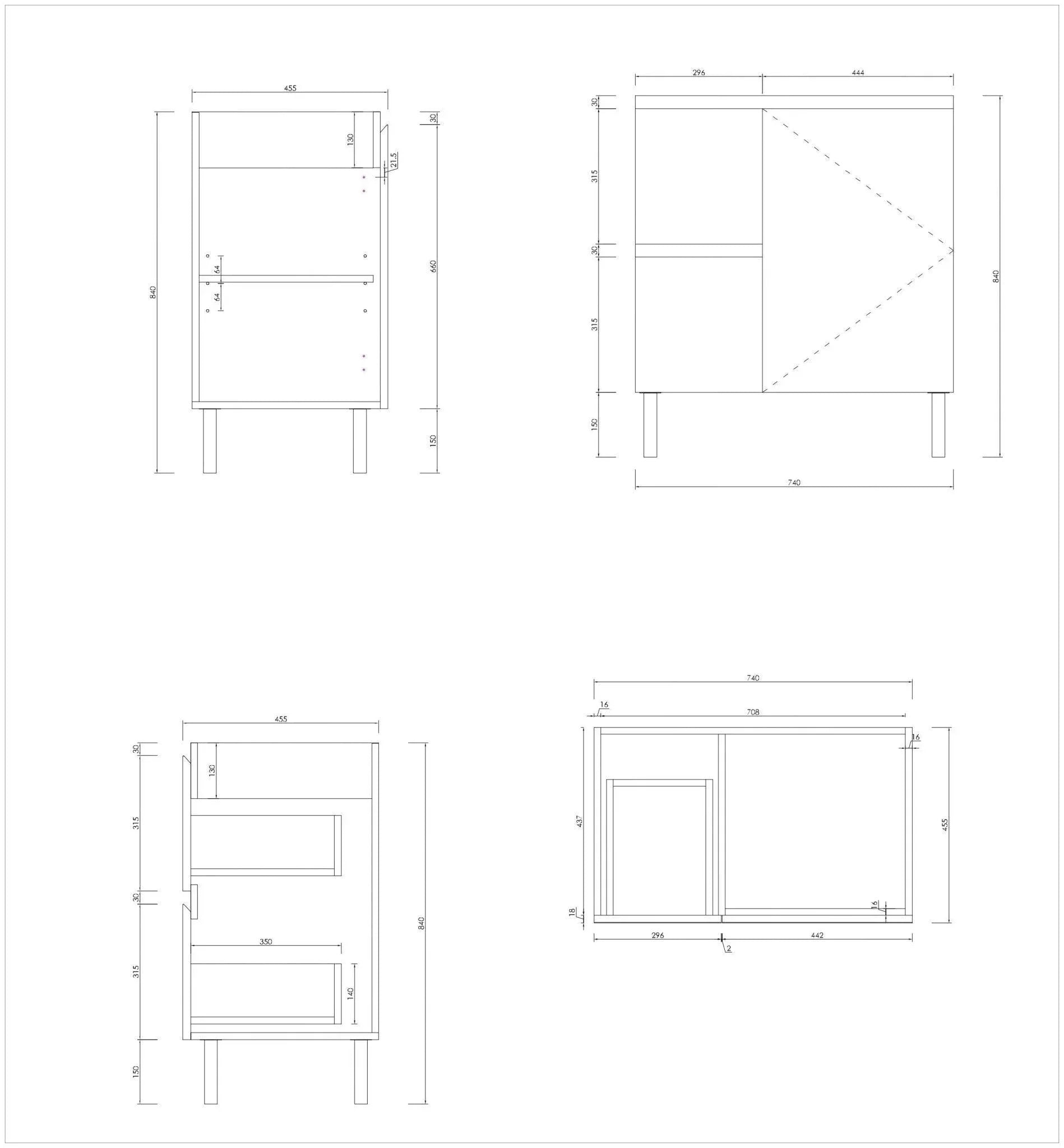 MILANO New Elegant 750mm Freestanding Vanity - Ideal Bathroom CentreEL-750RKSStone TopRight Hand DrawerOn Kickboard