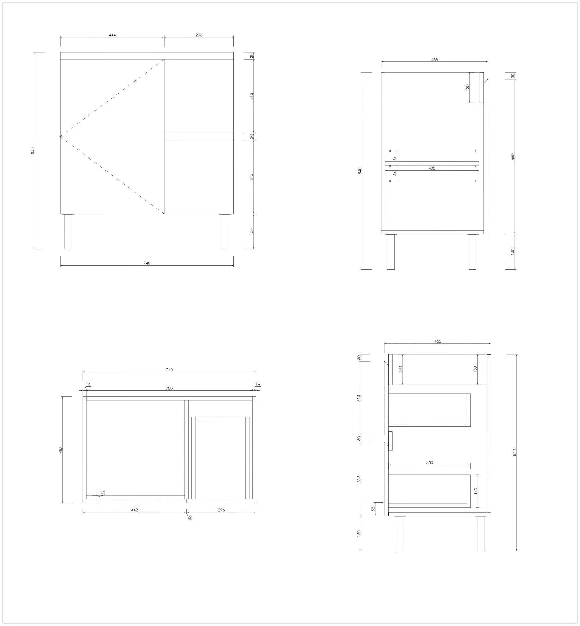 MILANO New Elegant 750mm Freestanding Vanity - Ideal Bathroom CentreEL-750RKSStone TopRight Hand DrawerOn Kickboard