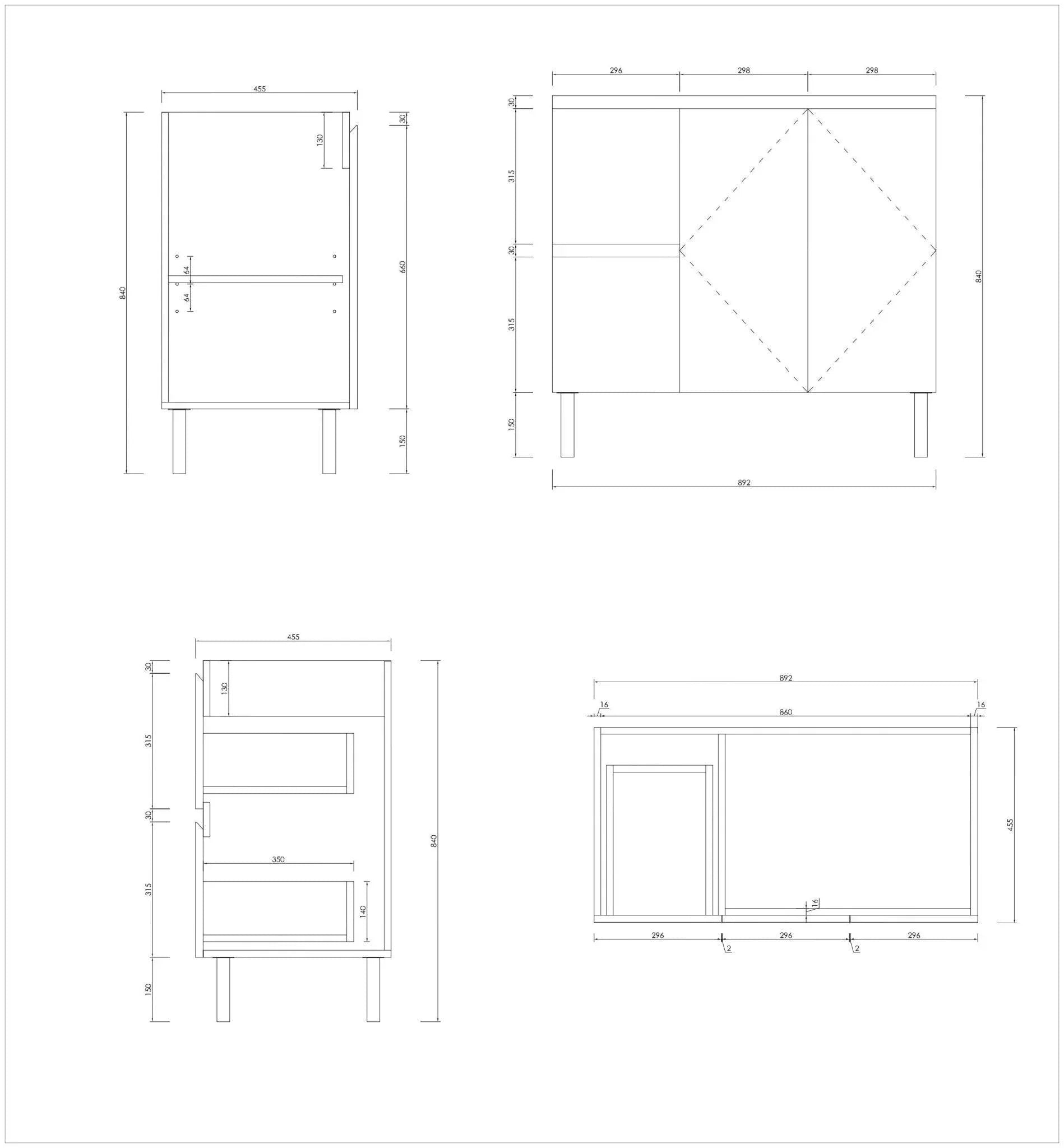 MILANO New Elegant 900mm Freestanding Vanity - Ideal Bathroom CentreEL-900LKSStone TopLeft Hand DrawerOn Kickboard