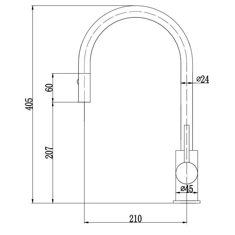 Milano Otus Pull Out Sink Mixer - Ideal Bathroom CentrePC1016SB-BGBrushed Gold