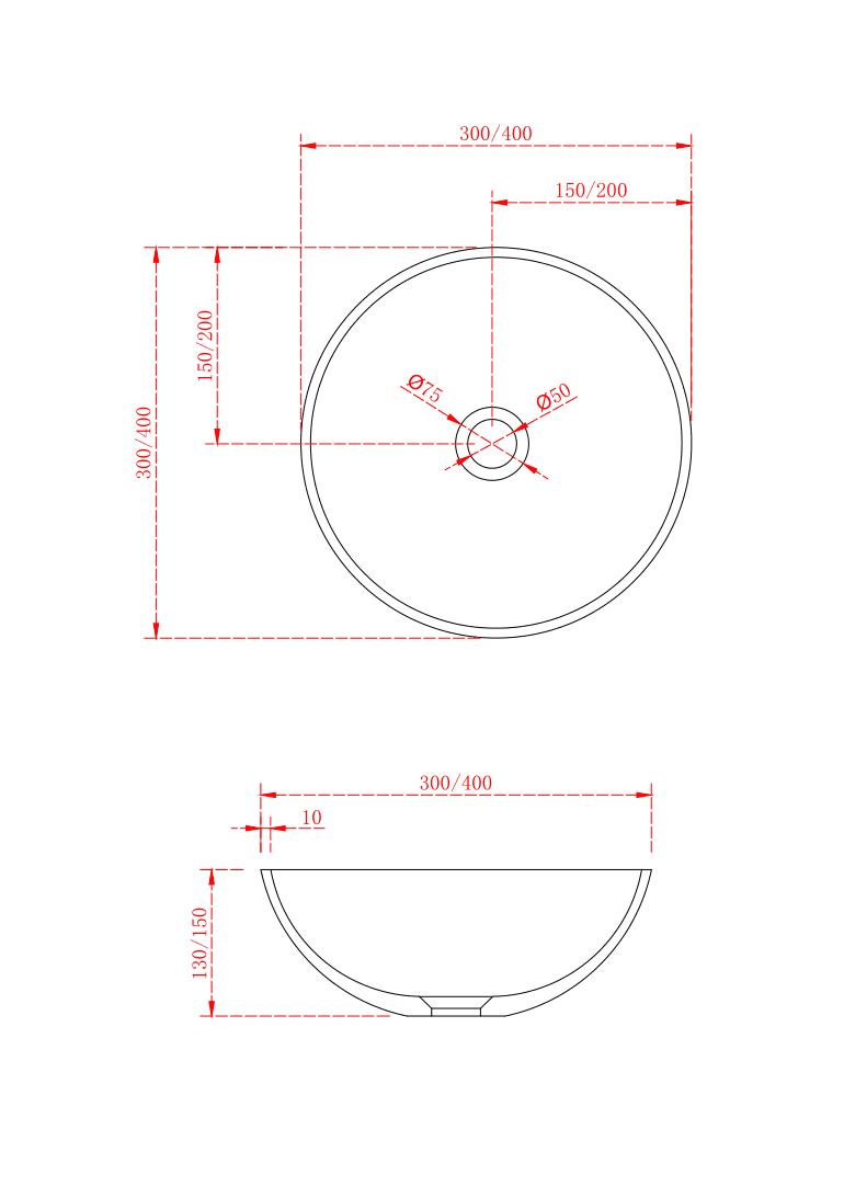 Milano Ron Solid Surface Basin - Ideal Bathroom CentreRON3030300mm