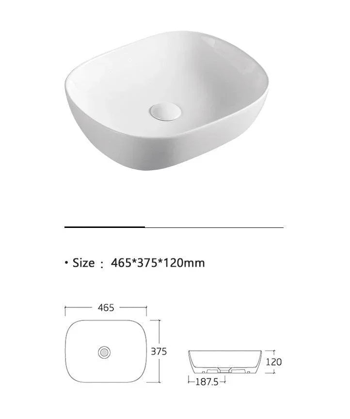 Milano Rowe Rectangular Ceramic Above Counter Basin - Ideal Bathroom CentreAB4637Gloss White