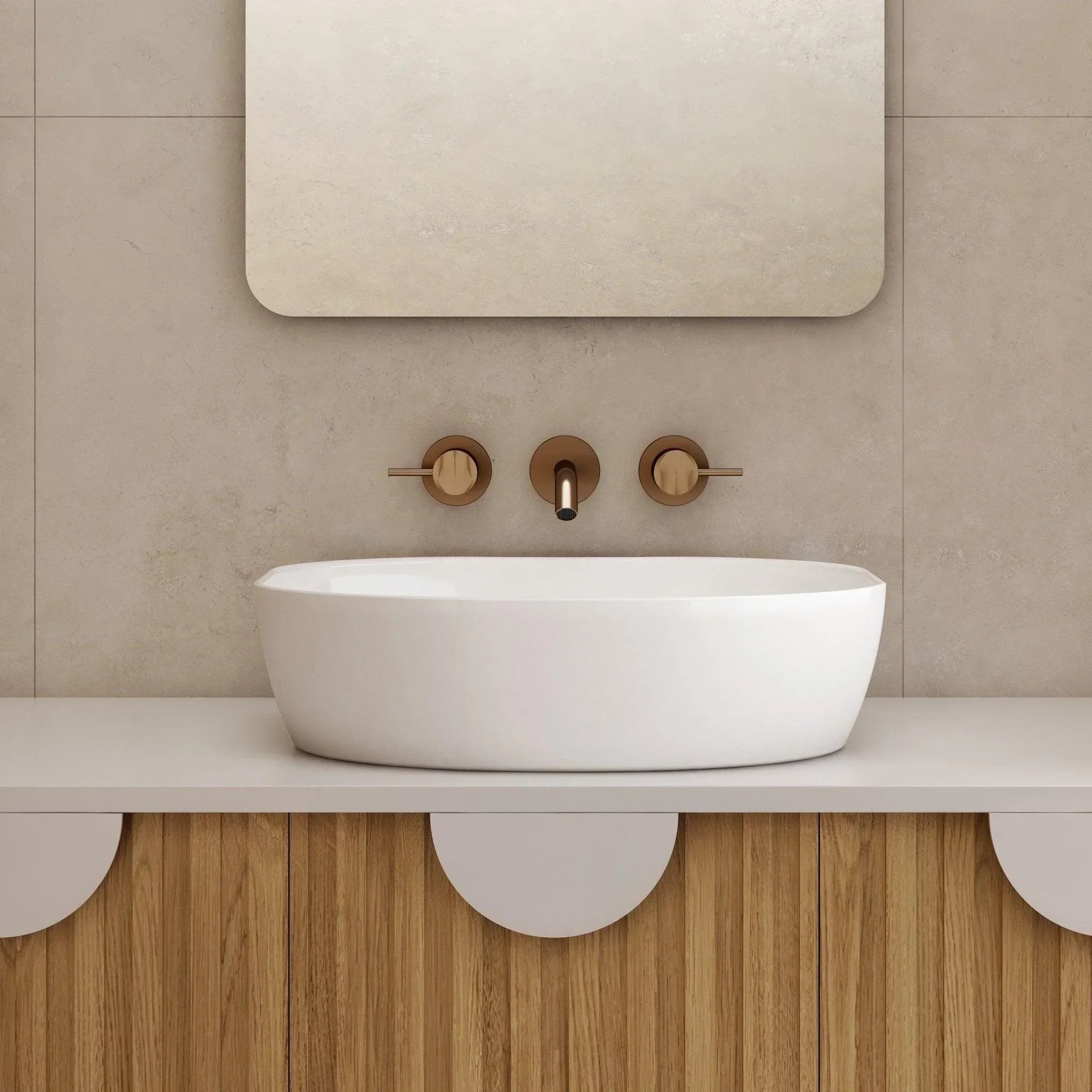 Milano Rowe Rectangular Ceramic Above Counter Basin - Ideal Bathroom CentreAB4637Gloss White